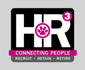 Human resources logo with lynx paw print gray and black background