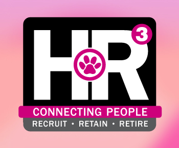 Human resources logo with lynx paw print gray and black background