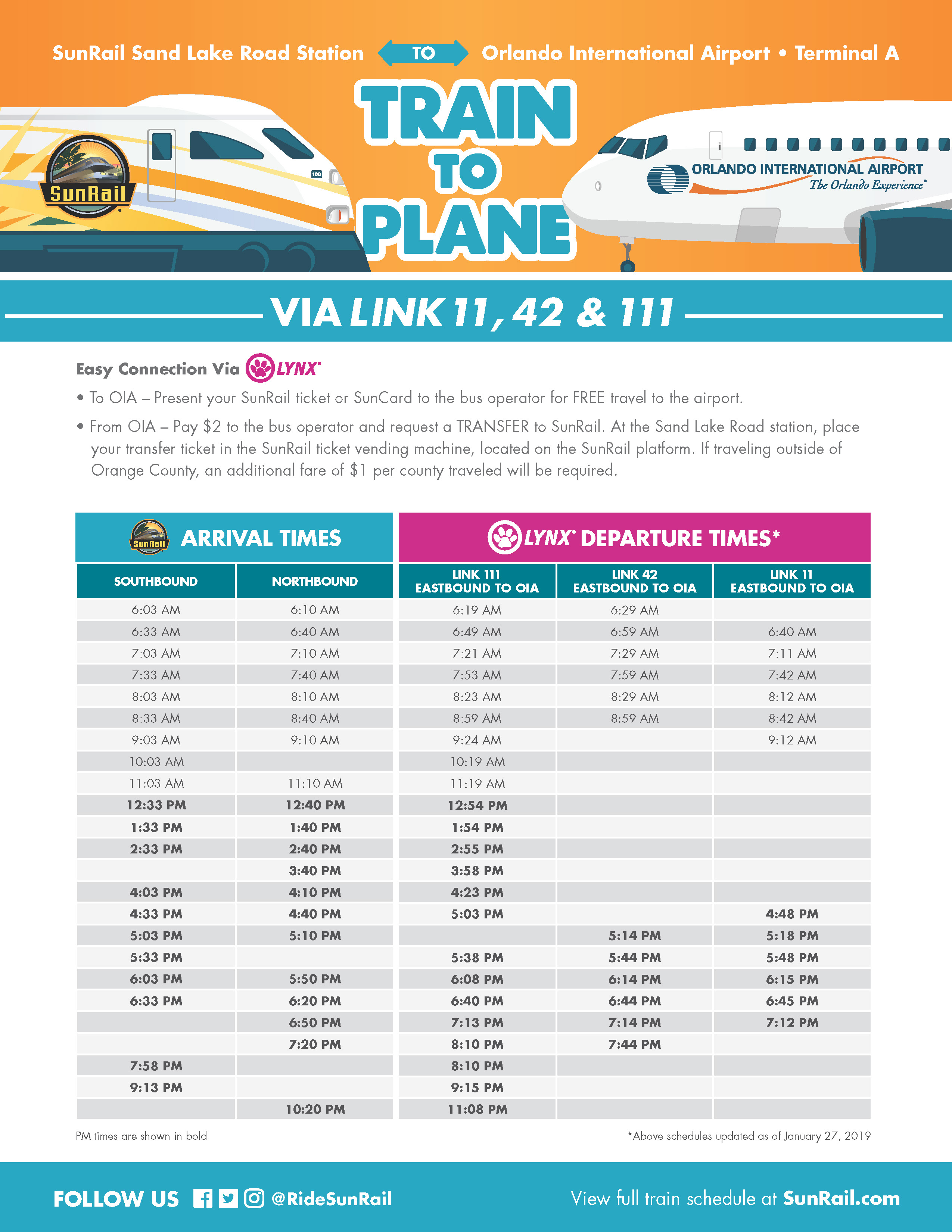 Train to Plane Public Transportation in Orange, Seminole & Osceola