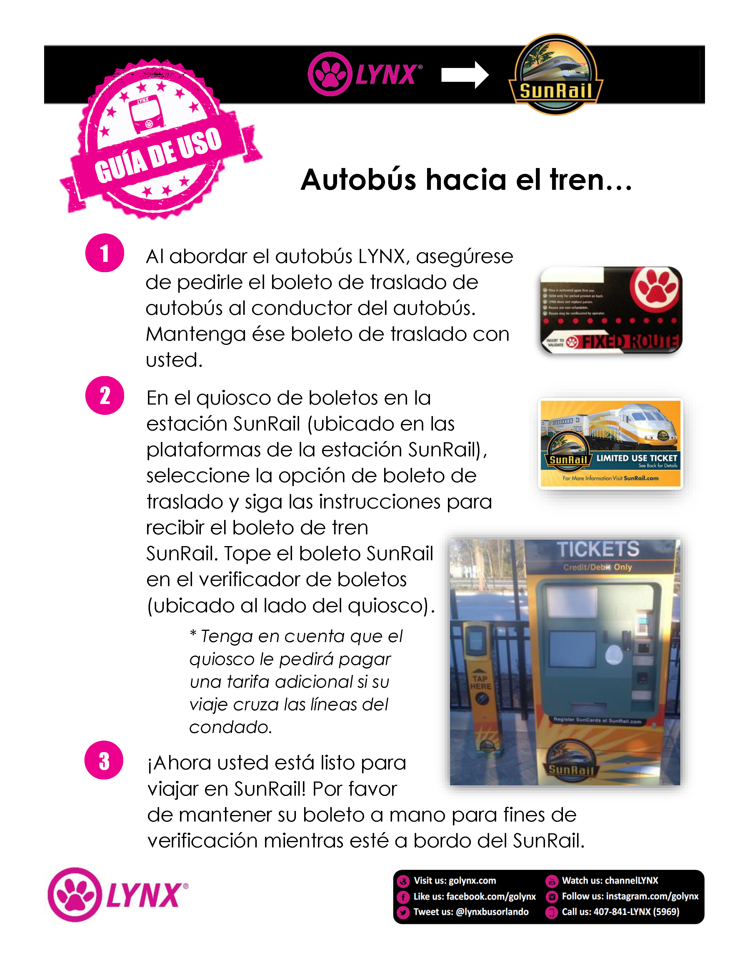 How-To Ride Bus to Train Guide (Spanish)