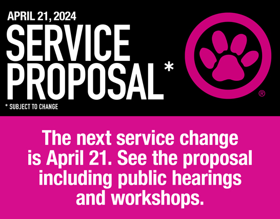 Black and pink service change proposal image