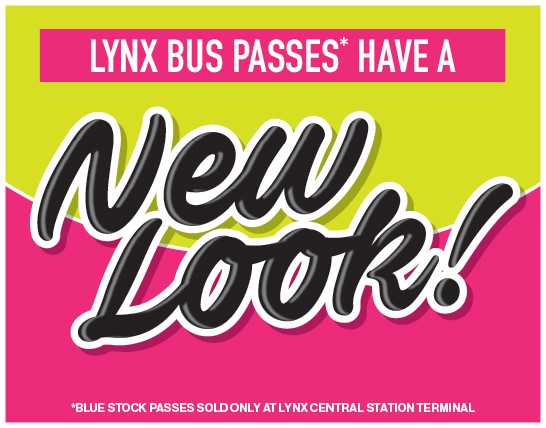 Blue and red background: Single ride passes have a new look.