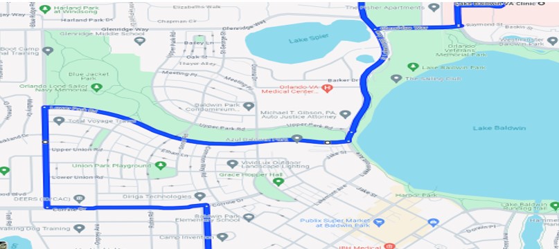 Map of Glenridge Way Detour.