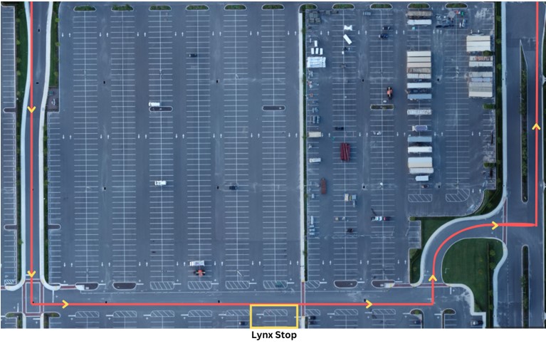 Map of bus stop location a Epic Universe