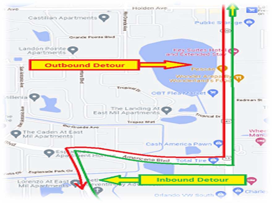 Map of Holden Avenue Detour
