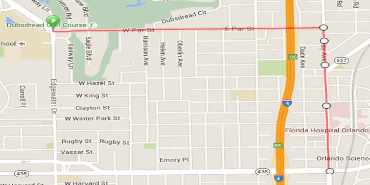 Map of detour on West Par Street