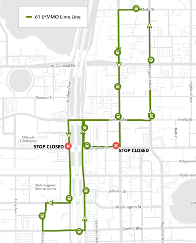 LYMMO Lime Bus Stop Closures  Public Transportation in Orange, Seminole &  Osceola