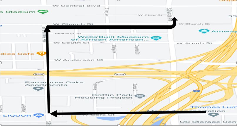 Map of Link 40 route detour