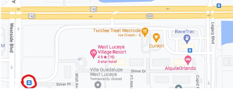 Map of Link 55 new bus stop location at Douglas Grand Drive.