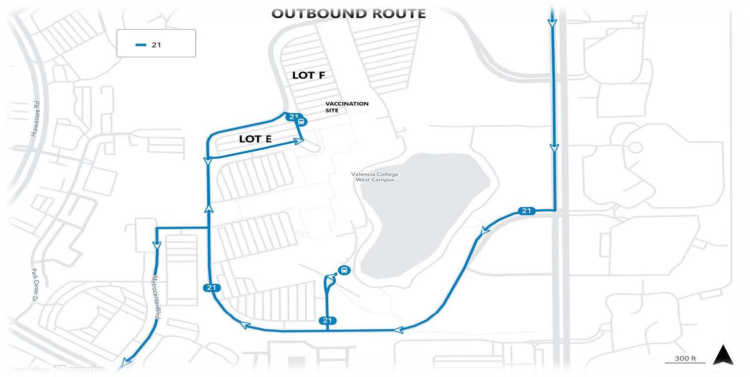 Map of Link 21 outbound route