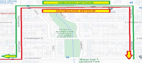 map of inbound and outbound detour for Link 313