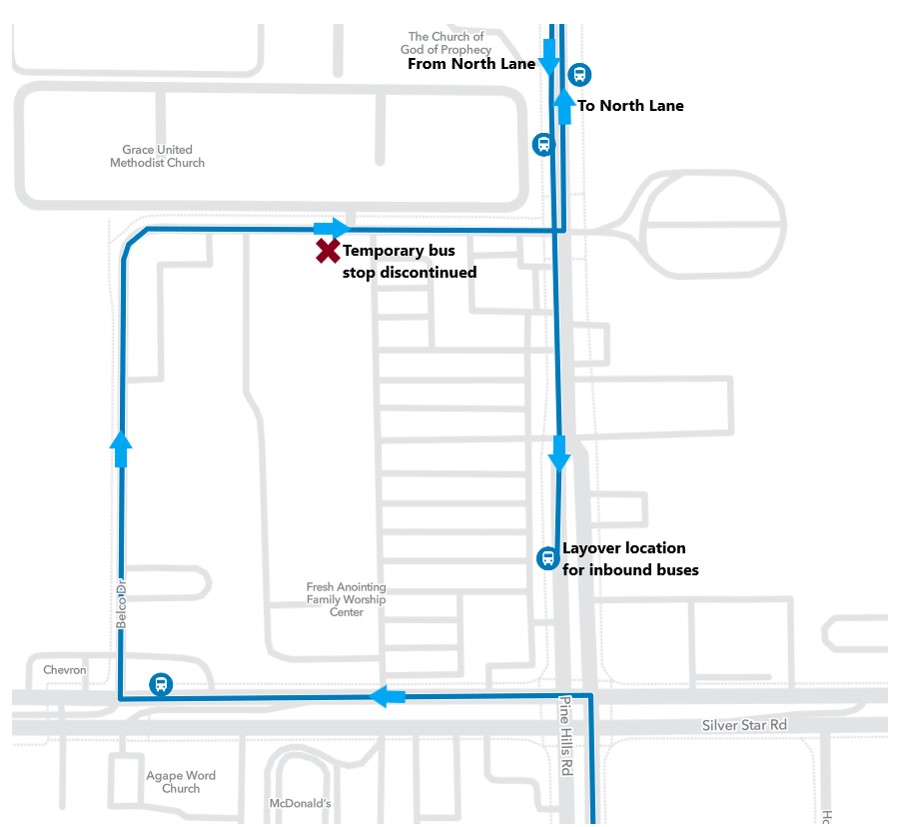 Map of Pine Hills detour