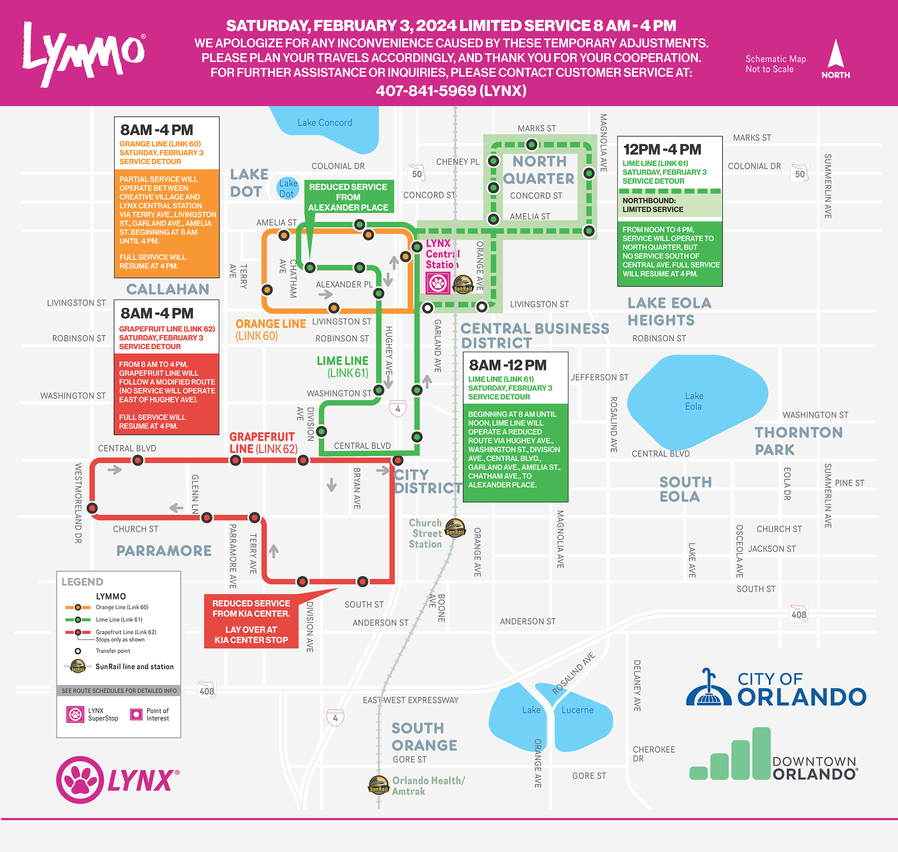 LYMMO map of detour for the US Olympic Trials event.