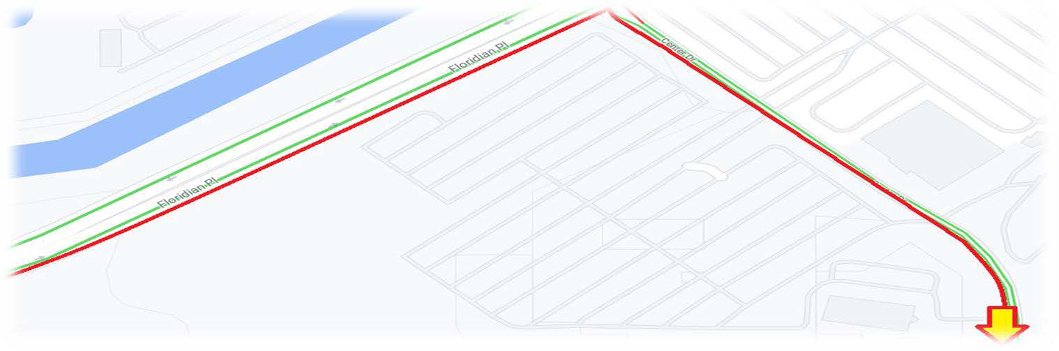 Map of detour on Center Drive