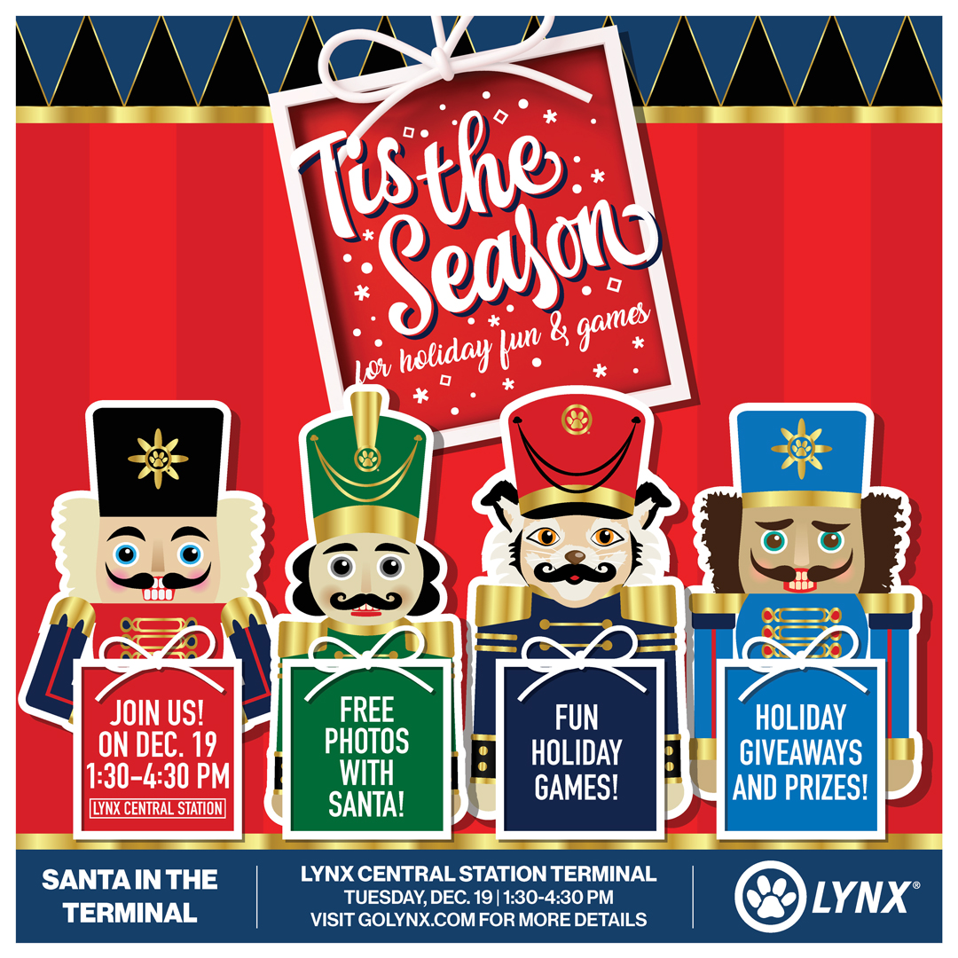 Four diverse nutcrackers with red, gold, black and blue background. Tis the Season for holiday fun and games.