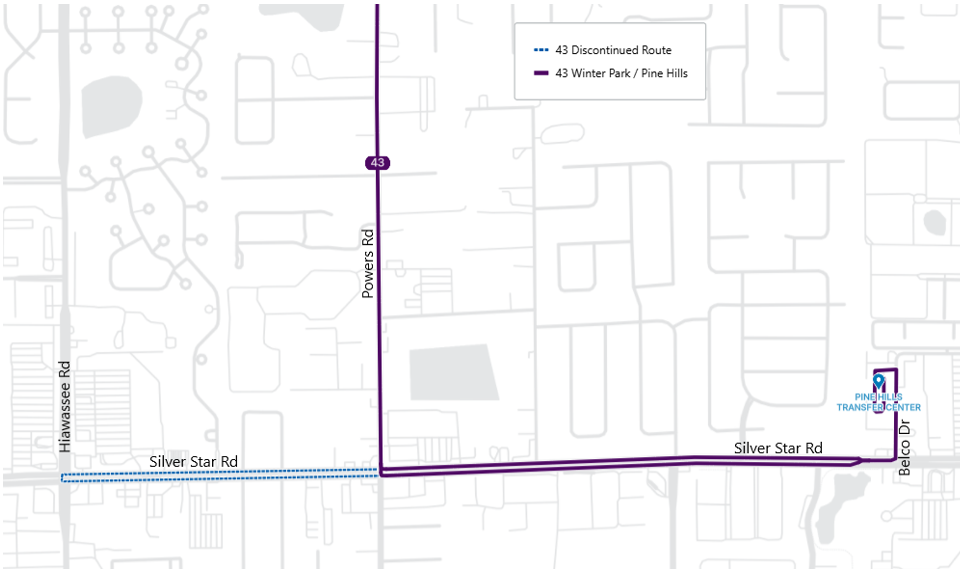 Map of Link 43 detour.